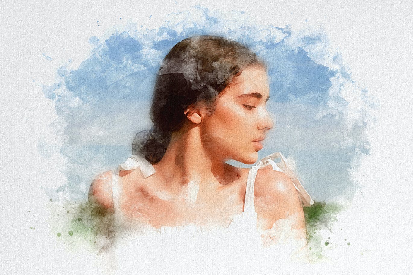 水彩风格PS照片效果模板 Aquarelle Photoshop Effect 插件预设 sucaiwan.com