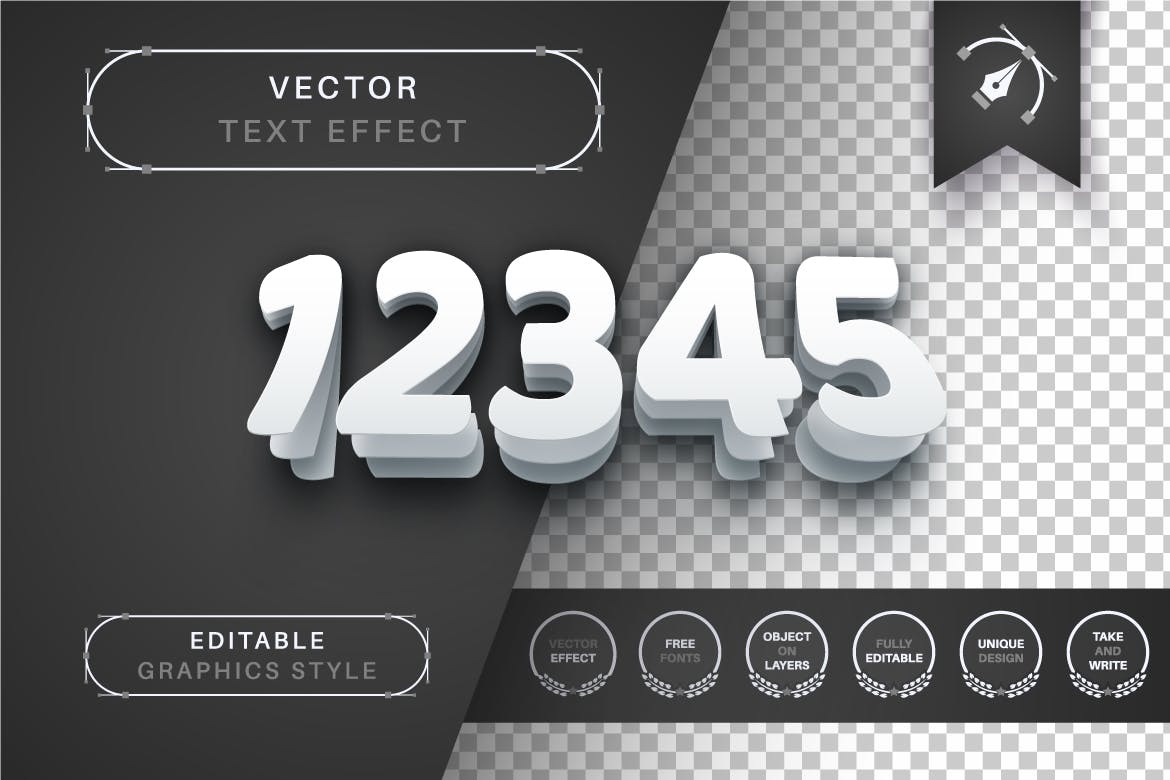 分层纸张矢量文字效果字体样式 Office Paper – Editable Text Effect, Font Style 插件预设 sucaiwan.com