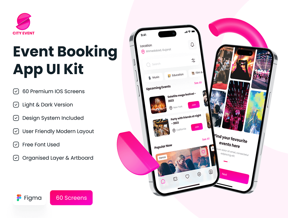 活动预订App应用程序UI套件 APP UI sucaiwan.com