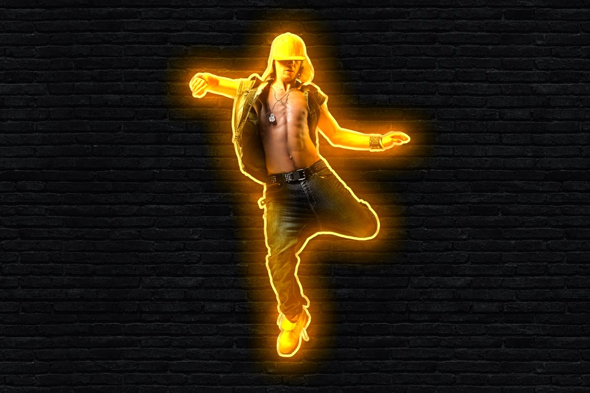 霓虹灯发光效果照片处理Photoshop动作 Neon Glow 2 Photoshop Action 插件预设 sucaiwan.com