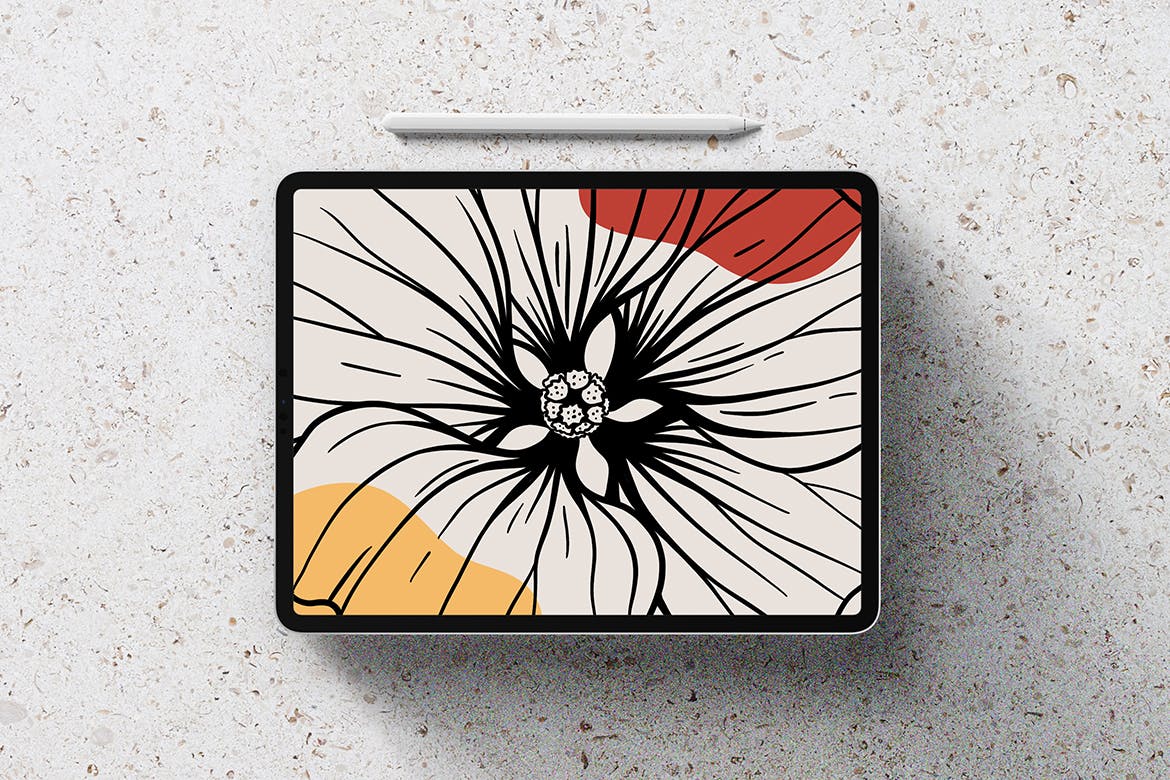 Procreate花朵线条艺术笔刷 Procreate Blossom Line Art Brushes 笔刷资源 sucaiwan.com