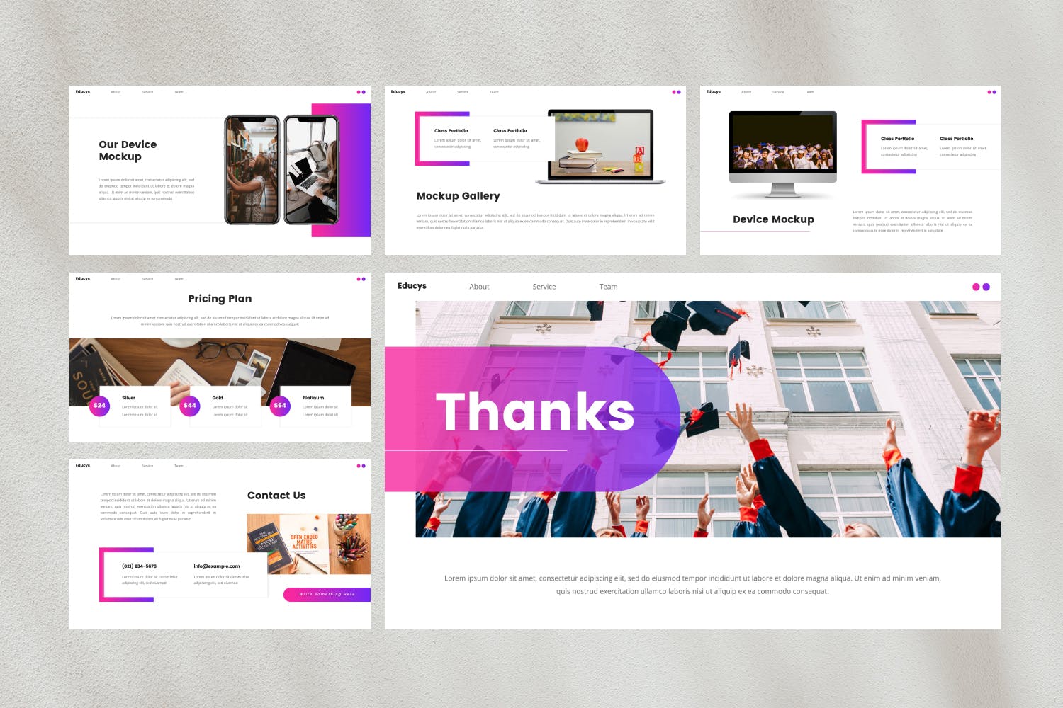 教育机构PPT演示文稿 Educys – Education PowerPoint Template 幻灯图表 sucaiwan.com