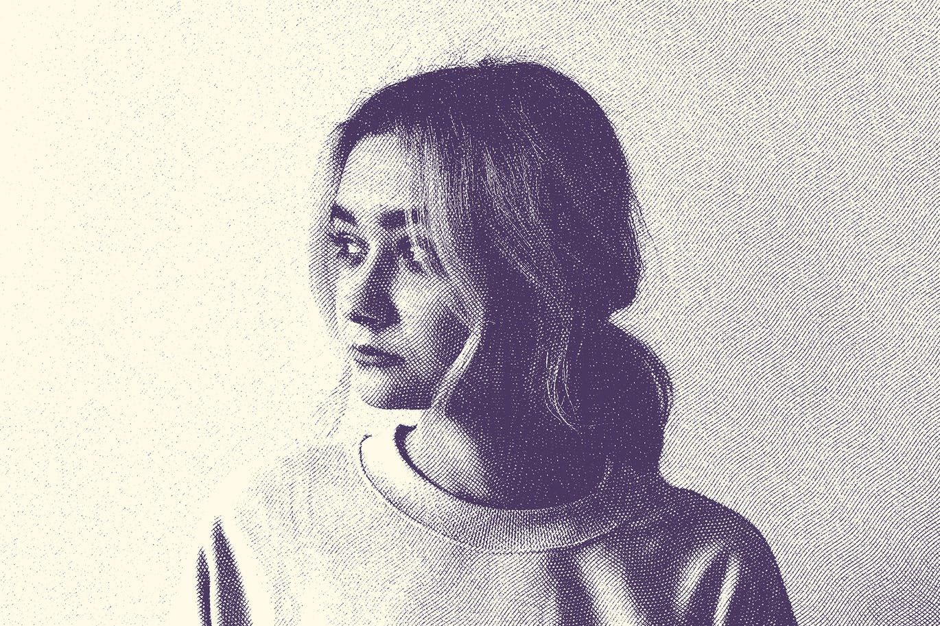 半色调雕刻PS照片效果模板 Engraving Photoshop Effect 插件预设 sucaiwan.com