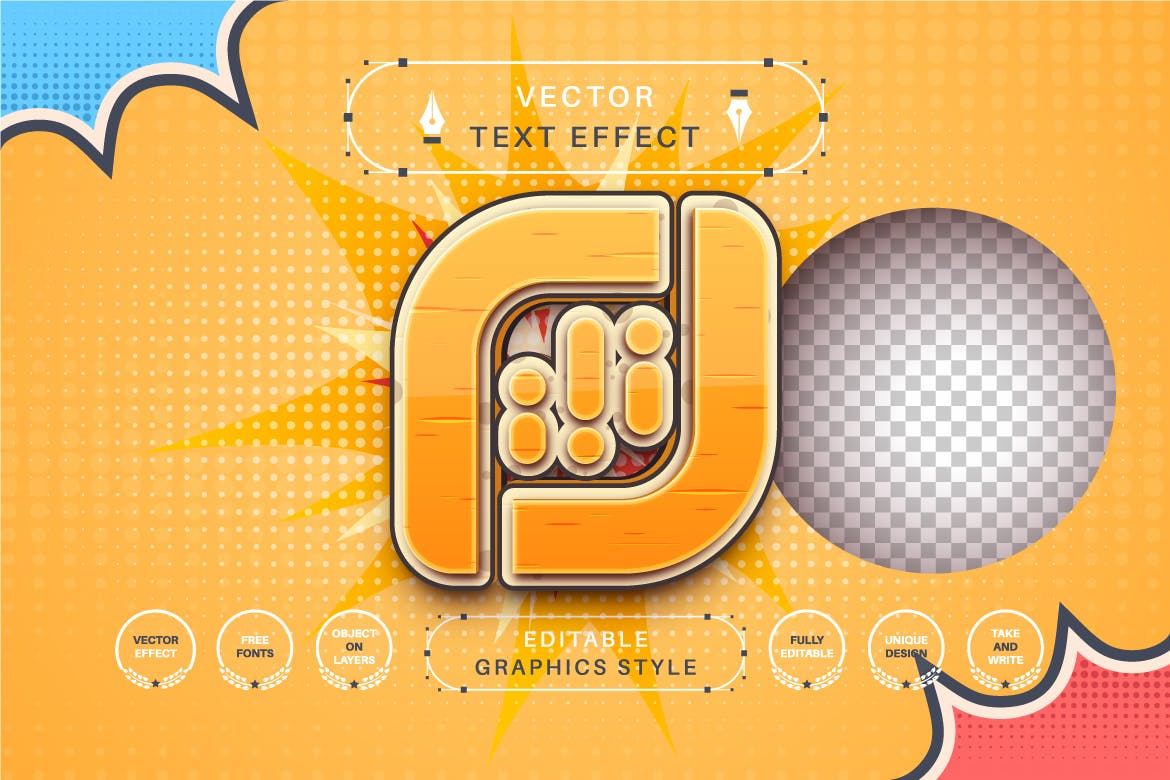 幽默漫画矢量文字效果字体样式 Humor Comic – Editable Text Effect, Font Style 插件预设 sucaiwan.com