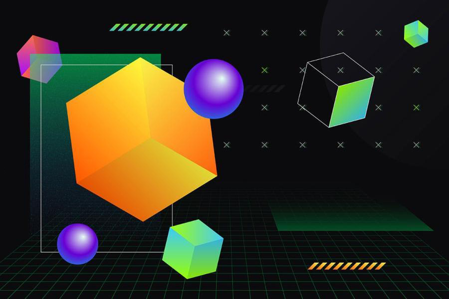 背景素材-科技几何形状图形元素AI矢量背景图素材 图片素材 sucaiwan.com