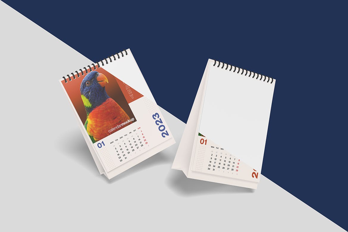桌面台历日历设计样机 Desk Calendar Mockup 样机素材 sucaiwan.com
