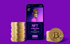 比特币和iPhone手机屏幕样机 Bitcoin and Smartphone Mockup