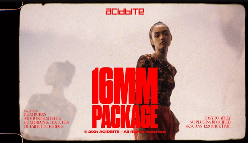 Acidbite 复古4K电影扫描16mm颗粒薄膜烧伤污垢划痕覆盖视频素材 影视音频 sucaiwan.com
