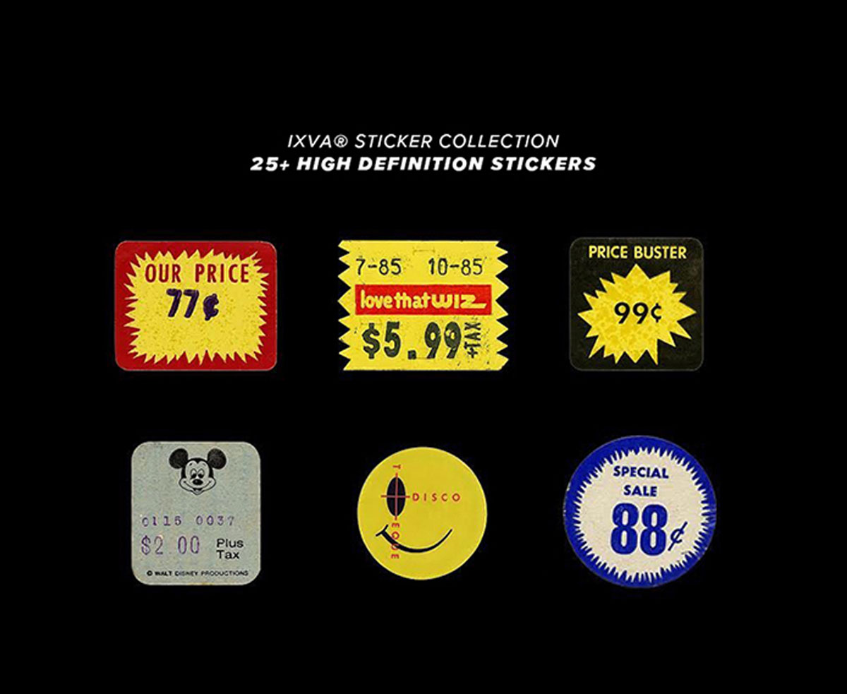 全息潮流塑料锡箔纸褶皱覆盖纹理唱片店贴纸胶带 Essentials Design Kit 图片素材 sucaiwan.com