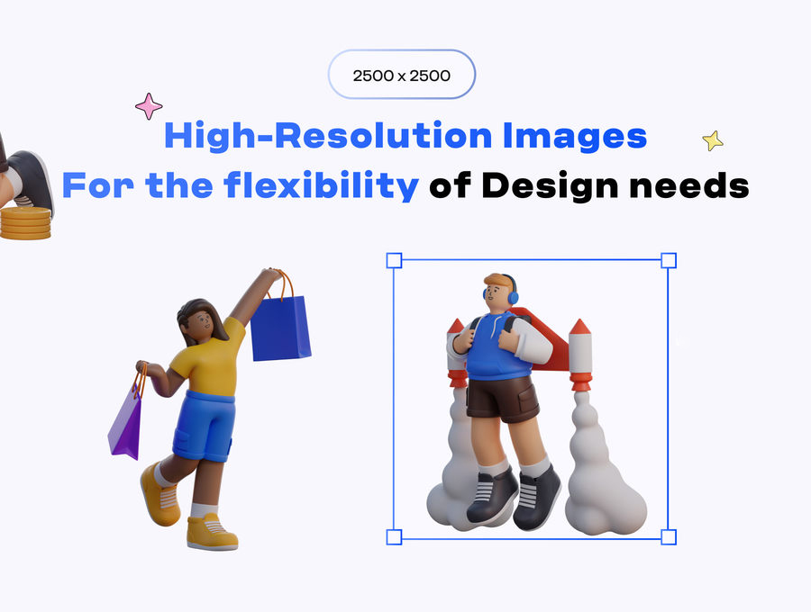 3D图标-3D人物角色UI设计插画模型PNG素材 图标素材 sucaiwan.com