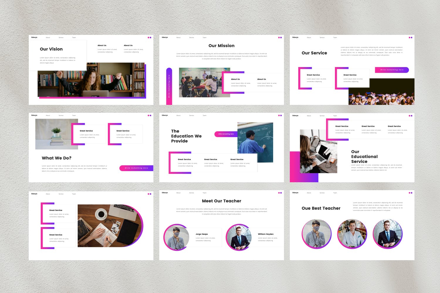 教育机构PPT演示文稿 Educys – Education PowerPoint Template 幻灯图表 sucaiwan.com