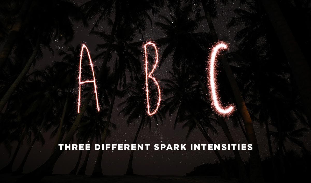 烟花效果文字处理Photoshop动作 Sparkler Photoshop Action 插件预设 sucaiwan.com