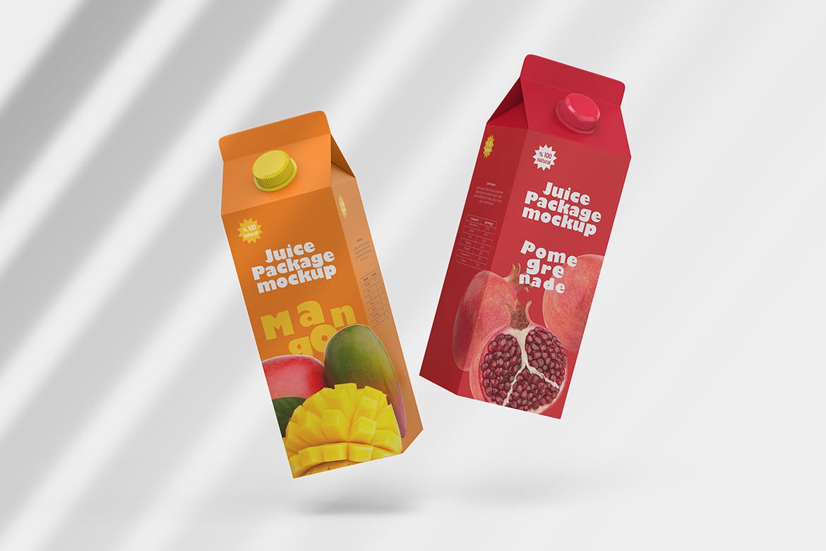 果汁/牛奶盒包装设计样机 Juice Box Mockup 样机素材 sucaiwan.com