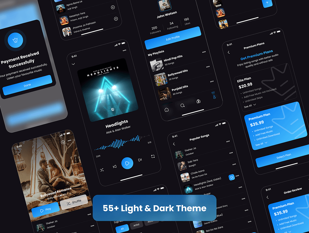 音乐应用程序iOS UI套件 APP UI sucaiwan.com