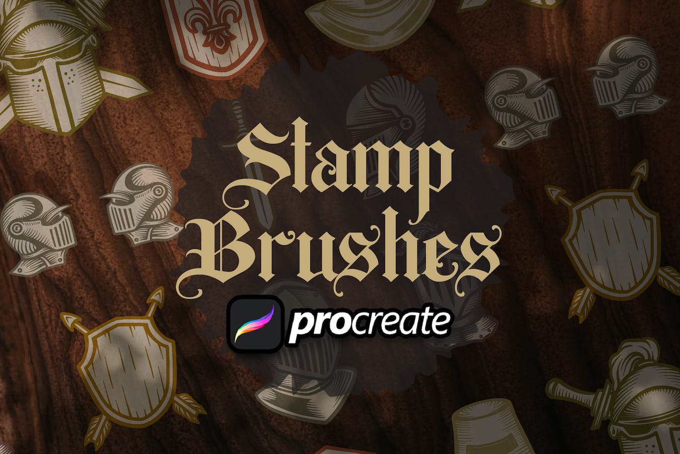 骑士纹章Procreate印章绘画笔刷素材 Knight Heraldic Brush Stamp Procreate 笔刷资源 sucaiwan.com