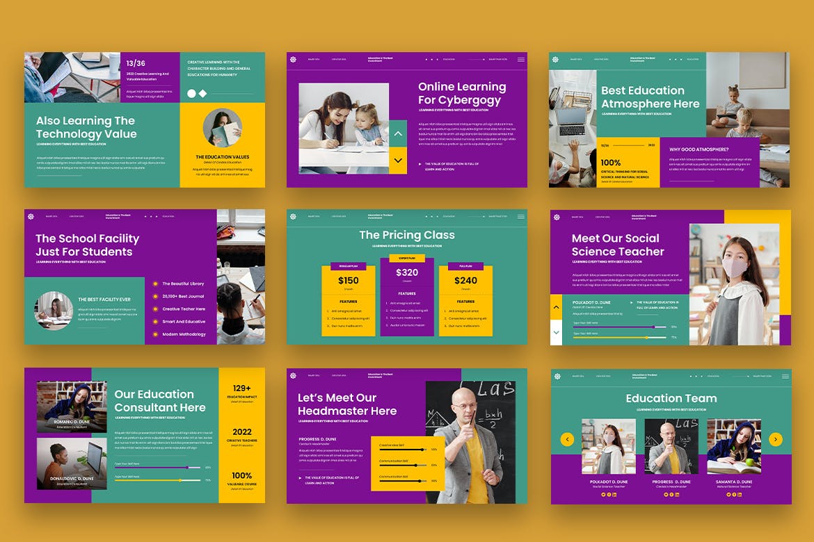 教育教学培训谷歌幻灯片模板下载 Cerdas – Education Google Slides 幻灯图表 sucaiwan.com