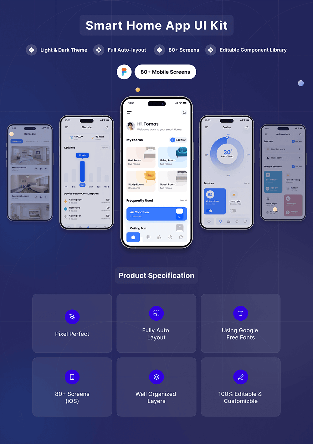 智能家居App应用程序iOS UI套件 APP UI sucaiwan.com