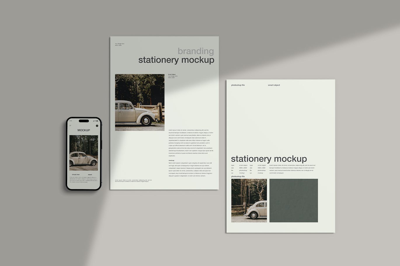 手机&文件纸品牌文具样机模板 Branding Stationery Mockups 样机素材 sucaiwan.com
