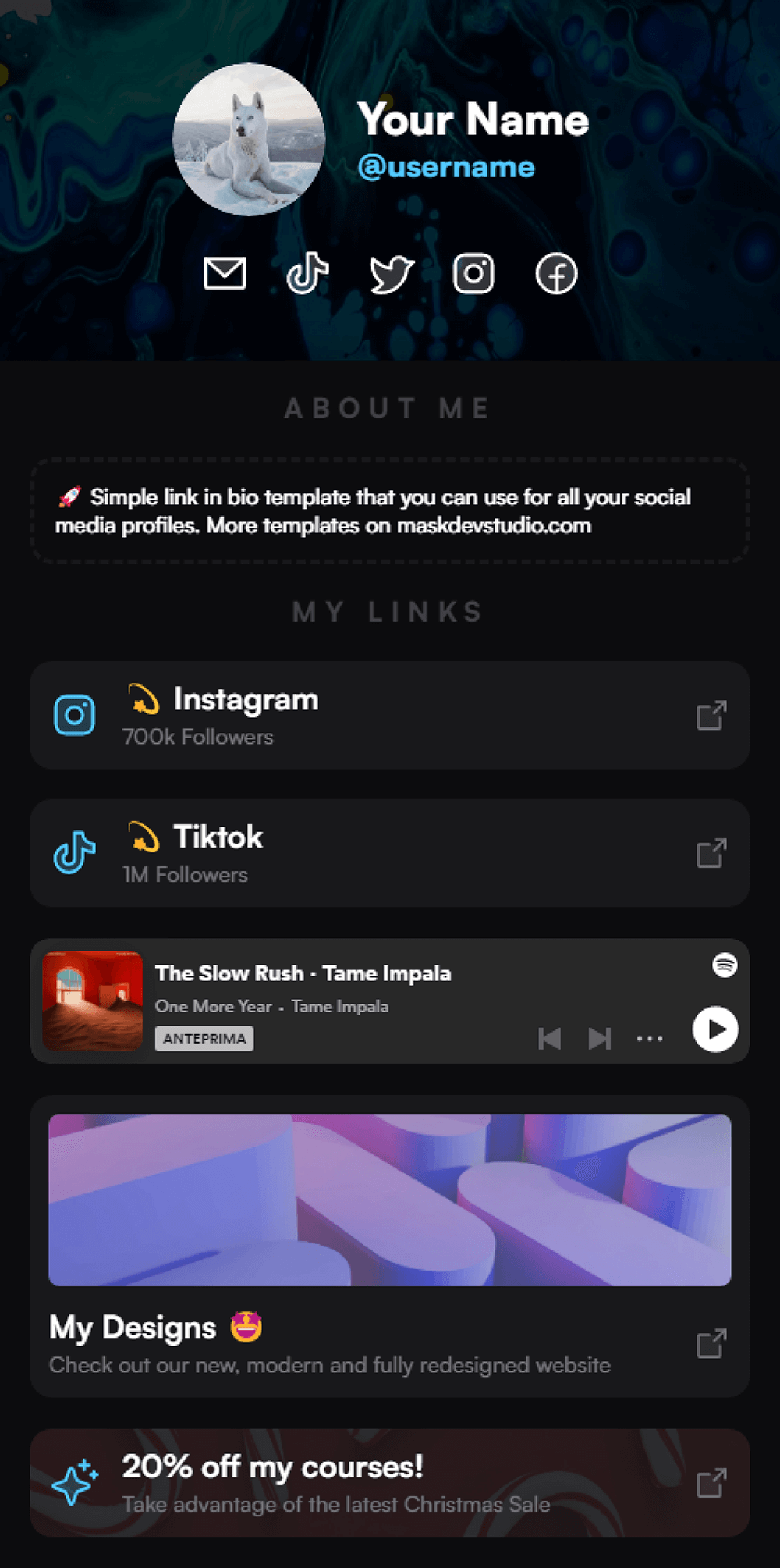 个人简介页面链接模板 APP UI sucaiwan.com