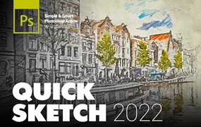 快速素描效果照片处理Photoshop动作 Quick Sketch Photoshop Action