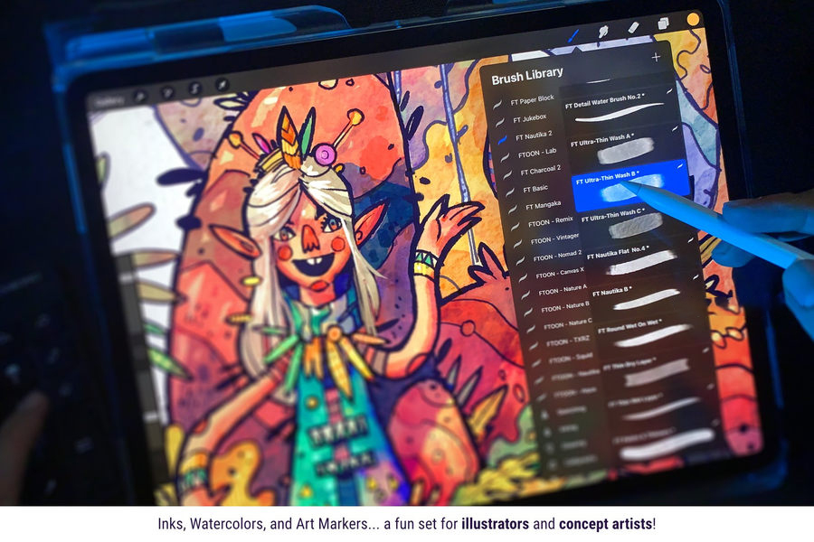 Procreate笔刷-艺术插画设计Procreate笔刷下载集合 笔刷资源 sucaiwan.com