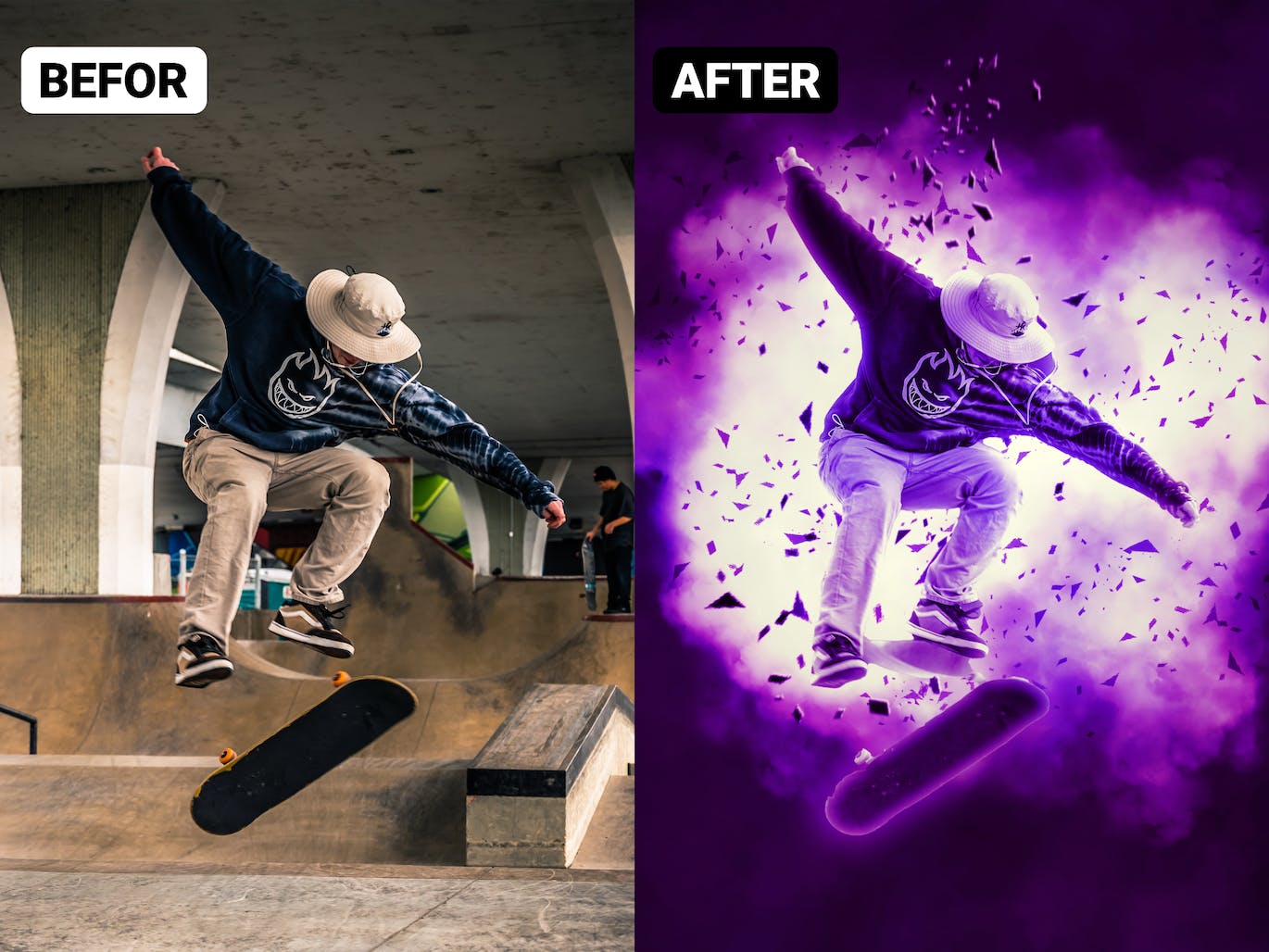 爆炸效果PS动作模板 Explosion Effect Photoshop Action 插件预设 sucaiwan.com