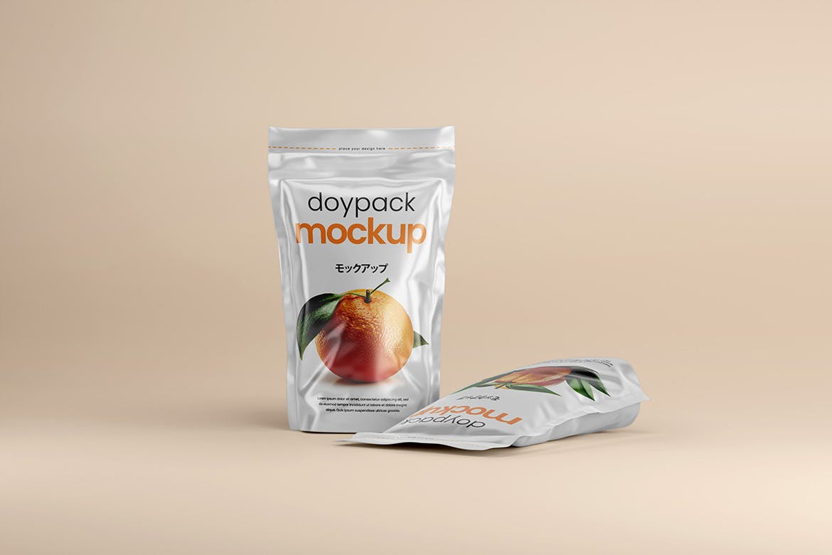 零食袋包装自立袋样机图 Doypack Mockup 样机素材 sucaiwan.com