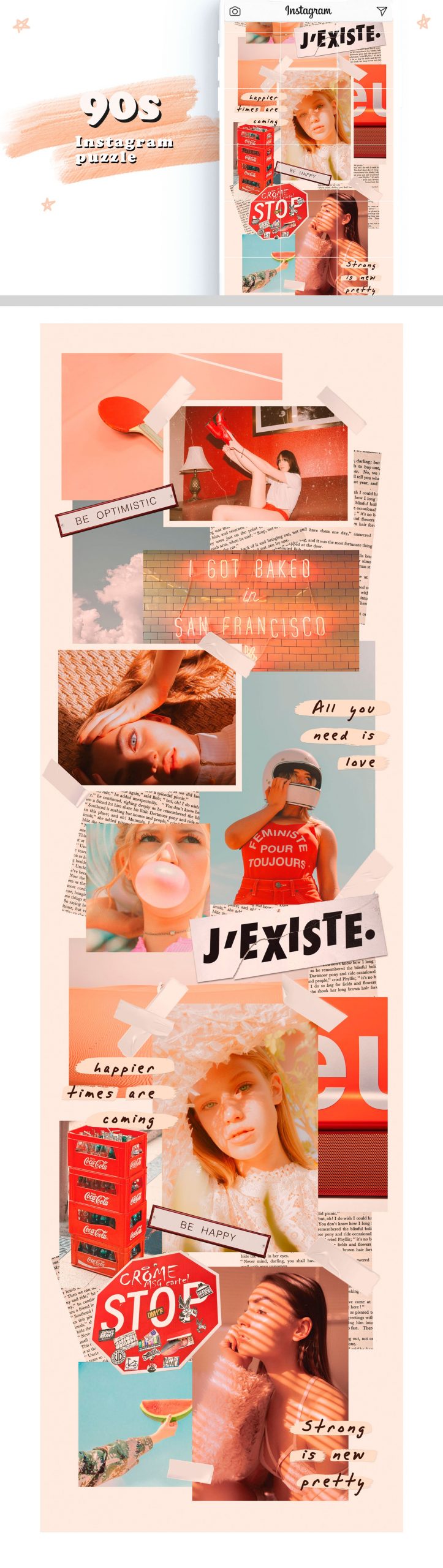 90年代复古风时尚美妆博主潮怀旧管道胶带装饰元素Instagram 拼图PSD模板 90s Instagram Puzzle Template 设计素材 第7张-素材湾丨精选海外优质设计素材资源 90年代复古风时尚美妆博主潮怀旧管道胶带装饰元素Instagram 拼图PSD模板 90s Instagram Puzzle Template 设计素材 sucaiwan.com