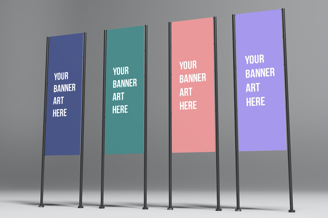 垂直广告横幅Banner样机图 Vertical Banners Mockups 样机素材 sucaiwan.com