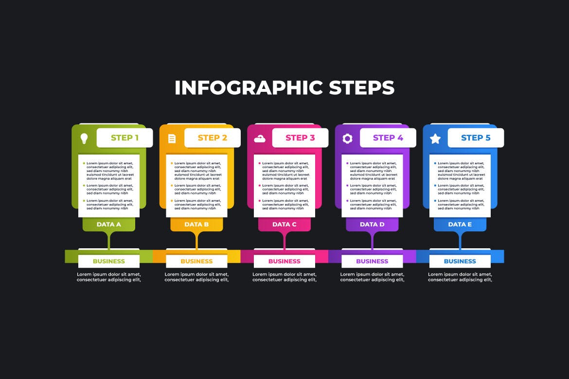 丰富多彩平面信息图表设计模板 Colorful Flat Infographic Table Business Design 幻灯图表 sucaiwan.com