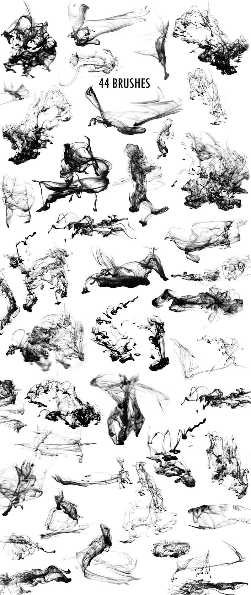 44个高清烟雾缭绕特效PS笔刷 笔刷资源 sucaiwan.com