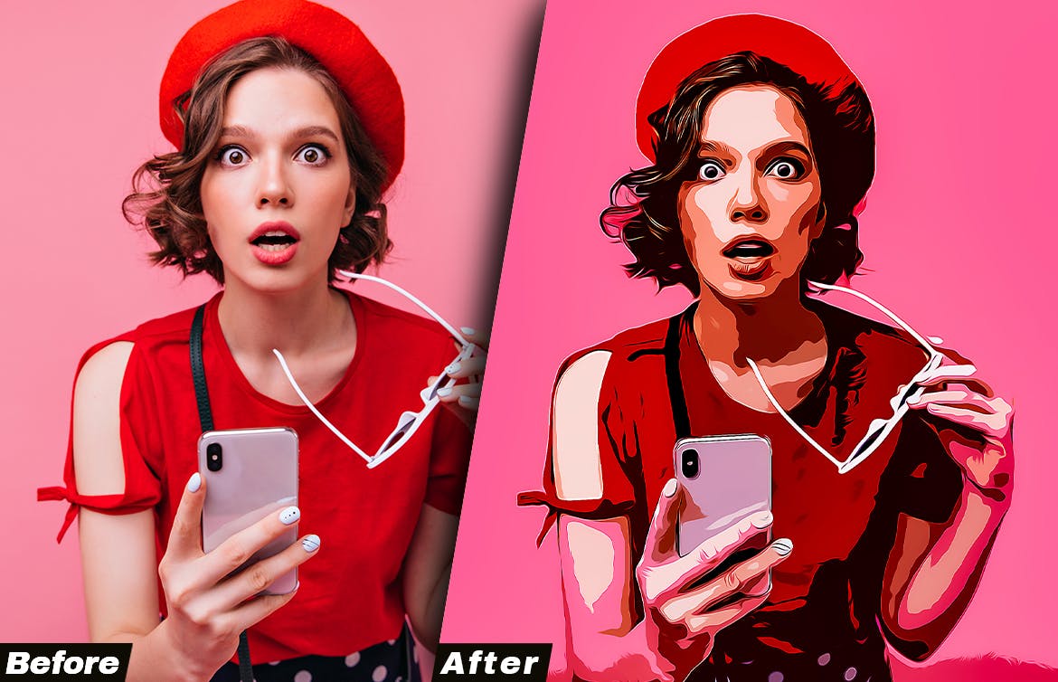 卡通效果照片处理Photoshop动作 Cartoon Effect Photoshop Action 插件预设 sucaiwan.com