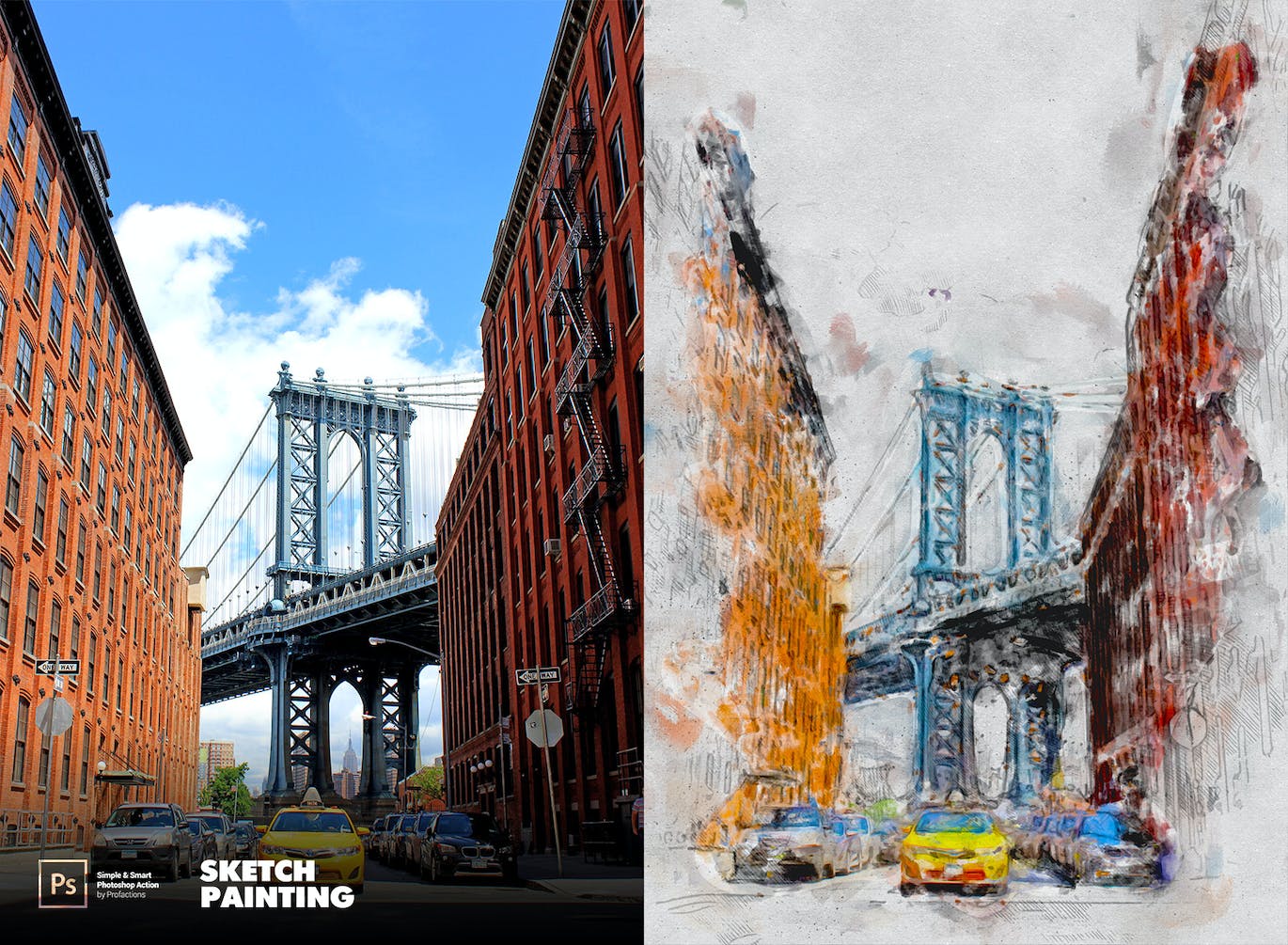 素描绘画效果照片处理ps动作 Sketch Painting Photoshop Action 插件预设 sucaiwan.com