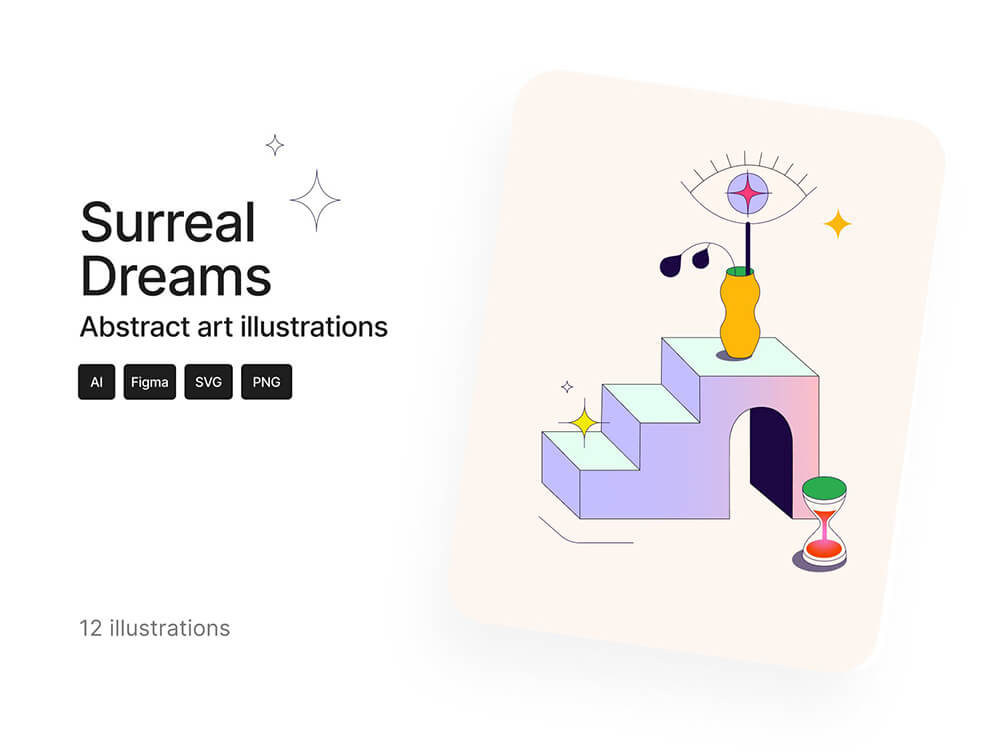 超现实和抽象的梦想插画集 图片素材 sucaiwan.com