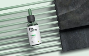 圆管场景滴管瓶包装设计样机图 Elegant Dropper Bottle Mockup