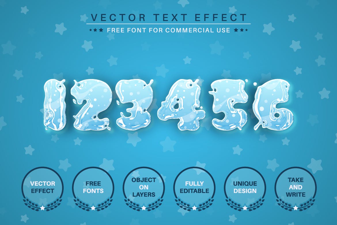 飞溅水珠矢量文字效果字体样式 Water Splash – Editable Text Effect, Font Style 插件预设 sucaiwan.com