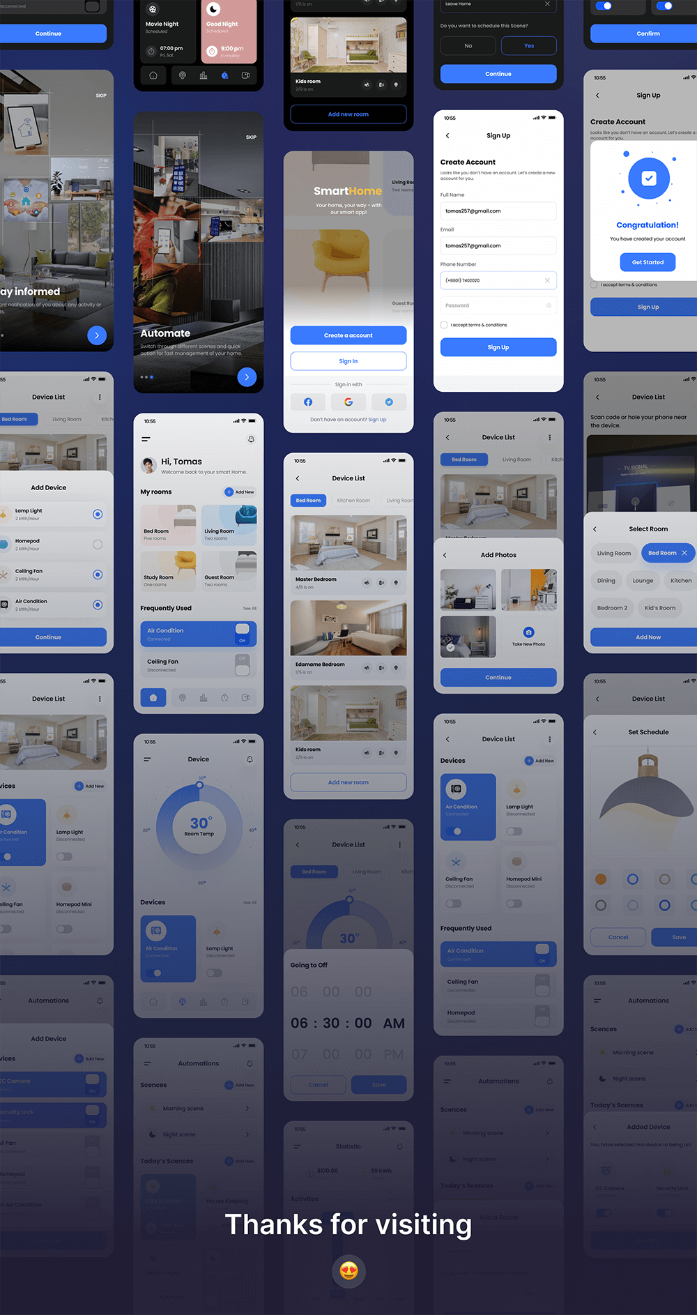 智能家居App应用程序iOS UI套件 APP UI sucaiwan.com