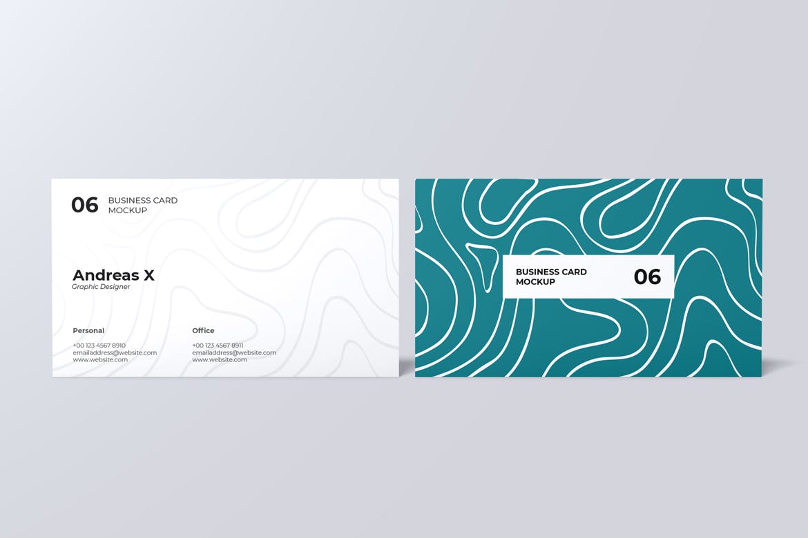 名片设计演示效果图样机 Landscape Business Card Mockup 样机素材 sucaiwan.com