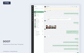 HTML5 聊天App模板 Doot – Chat App Template + Sketch, Figma & AdobeXD