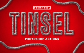 金属丝效果文字处理Photoshop动作 Tinsel Photoshop Action