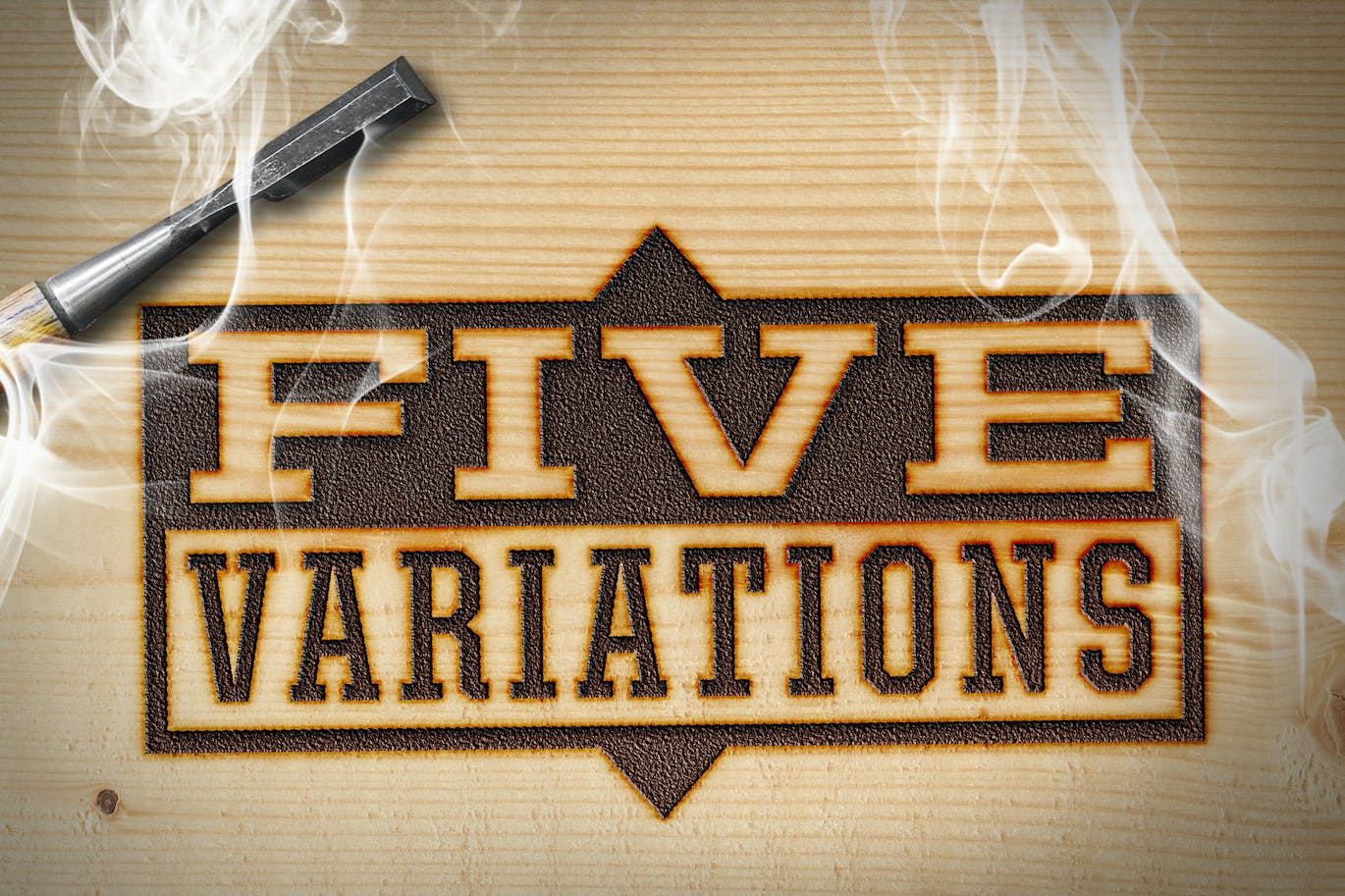 木材燃烧PS文本效果模板 Wood Burn Photoshop Effect 插件预设 sucaiwan.com