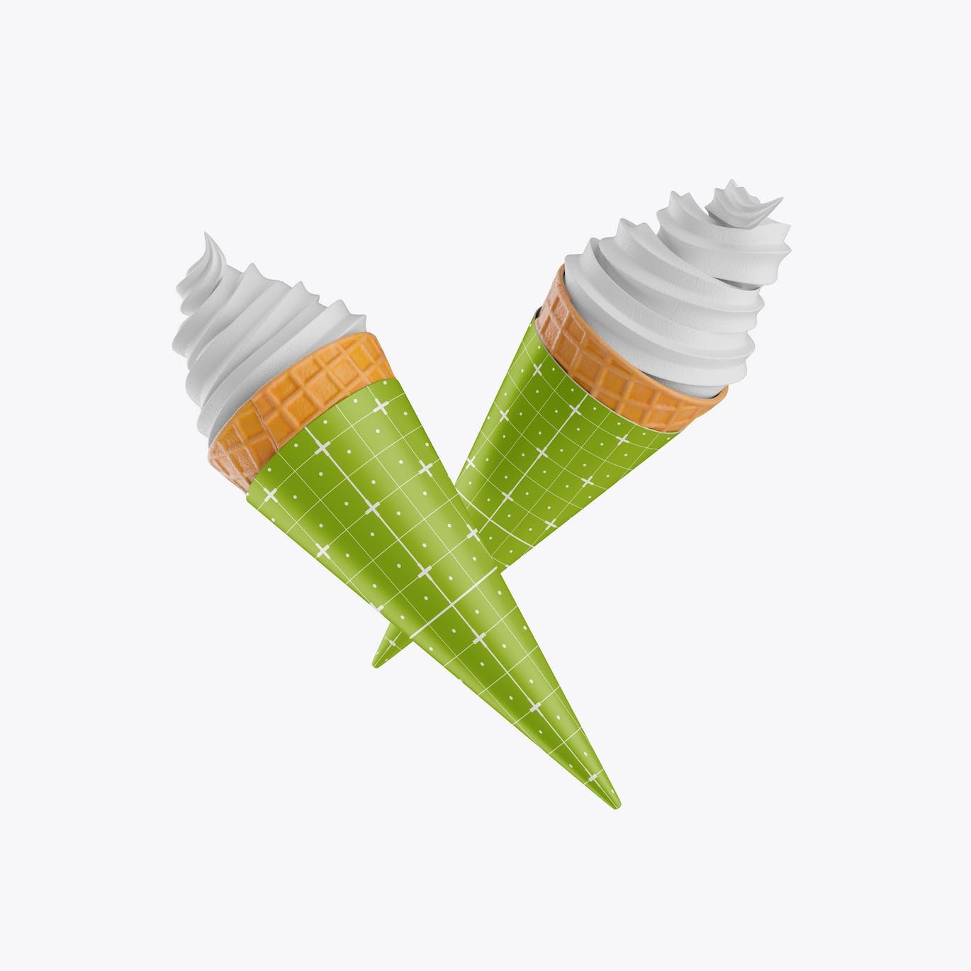 锥形冰淇淋包装设计样机 Soft Ice Cream Cone Mockup 样机素材 sucaiwan.com