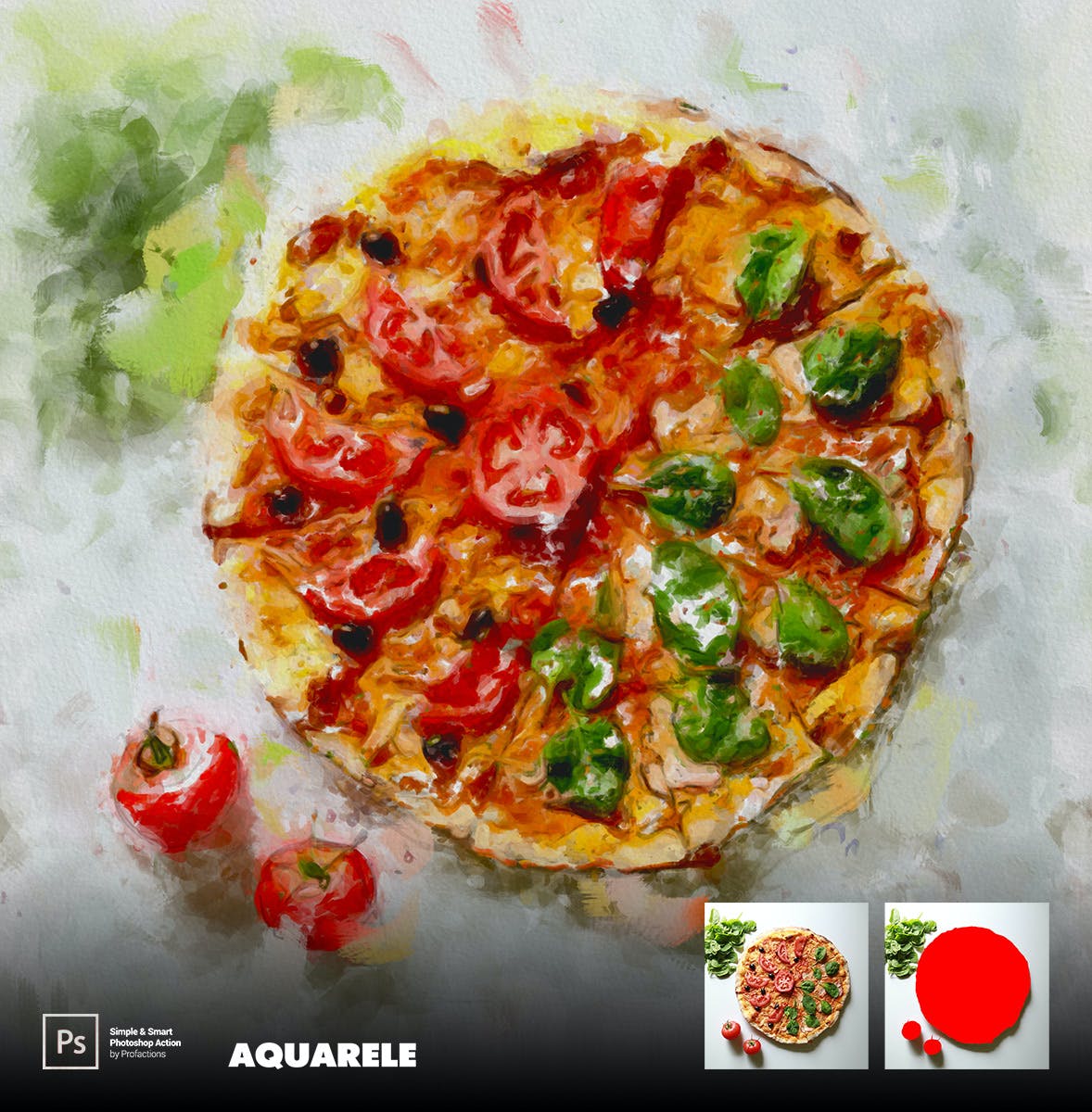 水彩画效果照片处理ps动作 Aquarelle Photoshop Action 插件预设 sucaiwan.com