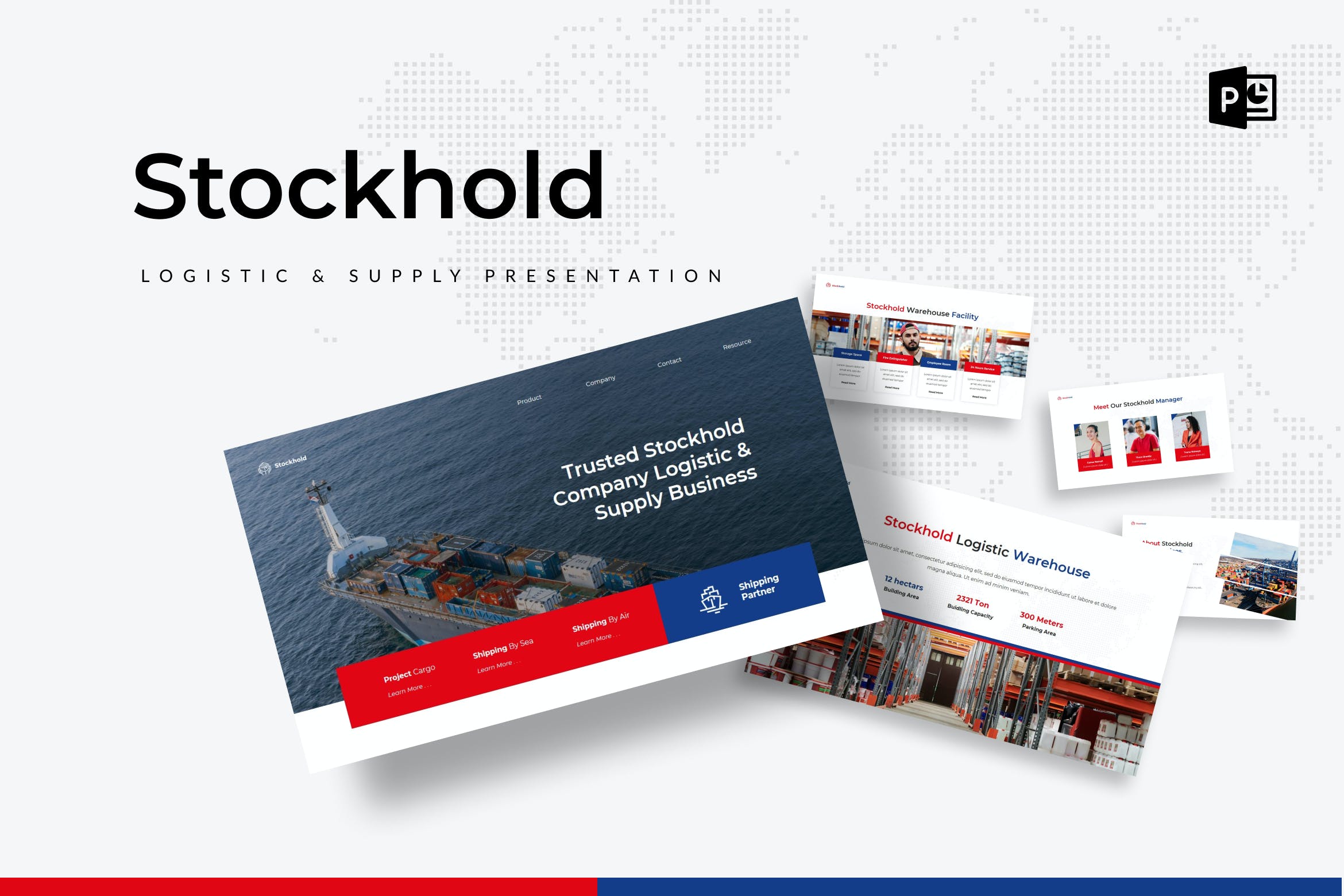 物流和供应Powerpoint幻灯片模板 Stockhold – Logistic & Supply PowerPoint 幻灯图表 sucaiwan.com