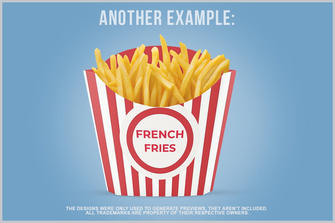 炸薯条纸盒包装设计样机 French Fries Packaging Mockup 样机素材 sucaiwan.com
