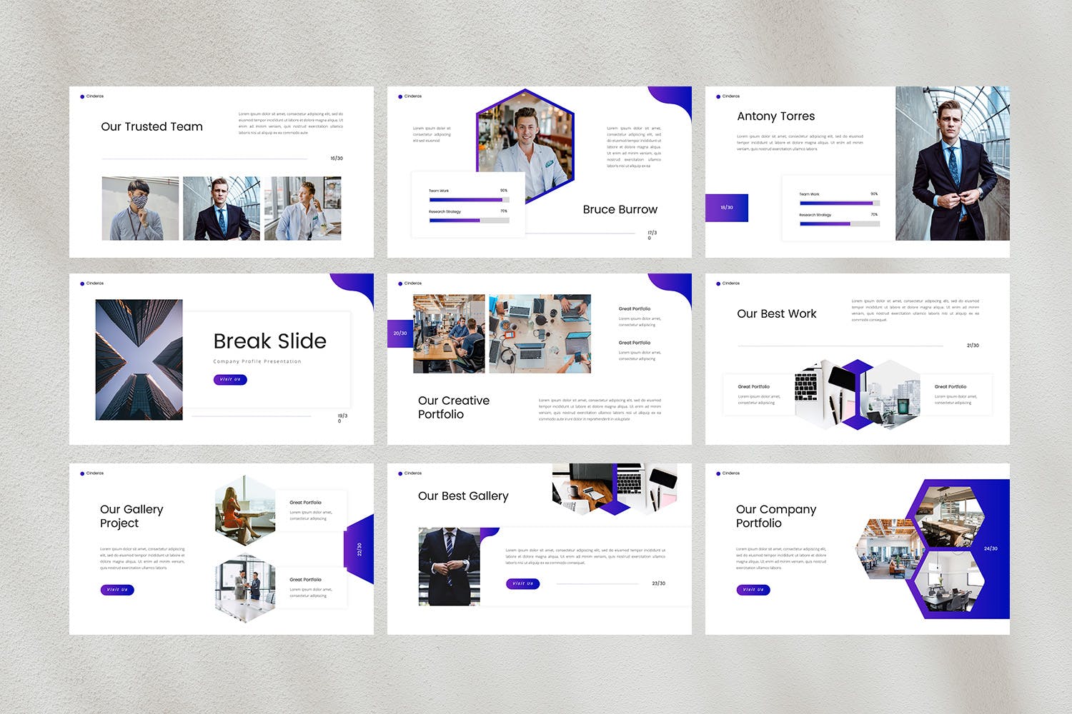 企业公司简介PPT设计模板 Cinderas – Company Profile PowerPoint Template 幻灯图表 sucaiwan.com