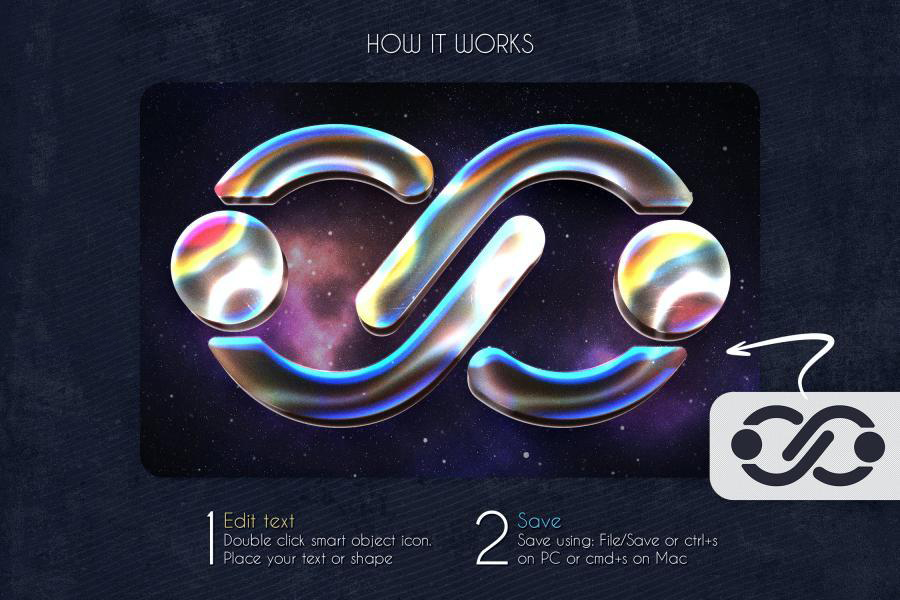 样机模板-3D立体金属全息效果LOGO标志PSD样机素材 样机素材 sucaiwan.com