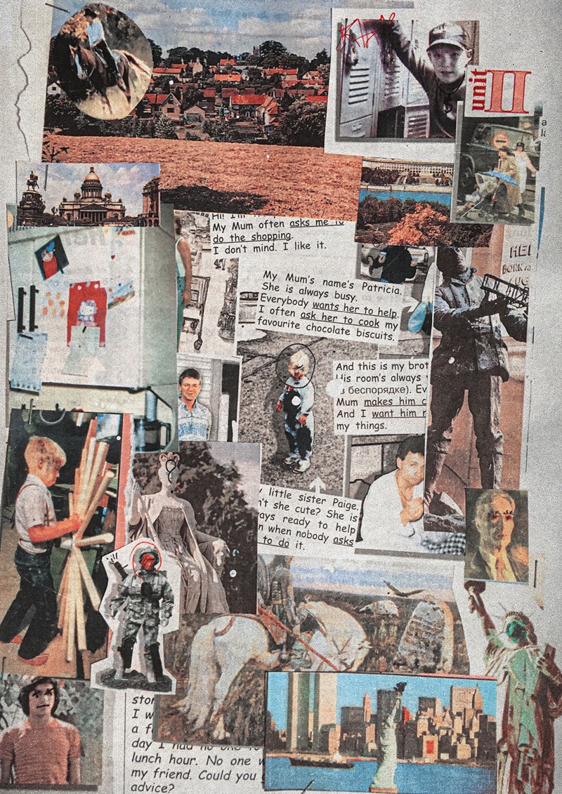 美式复古破损彩色报纸书籍剪切相片照片PNG图片素材 Me And My Neighbourhood 图片素材 sucaiwan.com