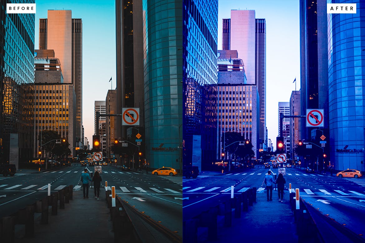 城市赛博朋克效果照片处理Photoshop动作 City Cyberpunk Photoshop Action 插件预设 sucaiwan.com