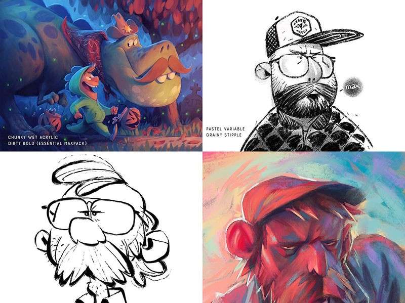 自然的丙烯画纹理Procreate笔刷 笔刷资源 sucaiwan.com